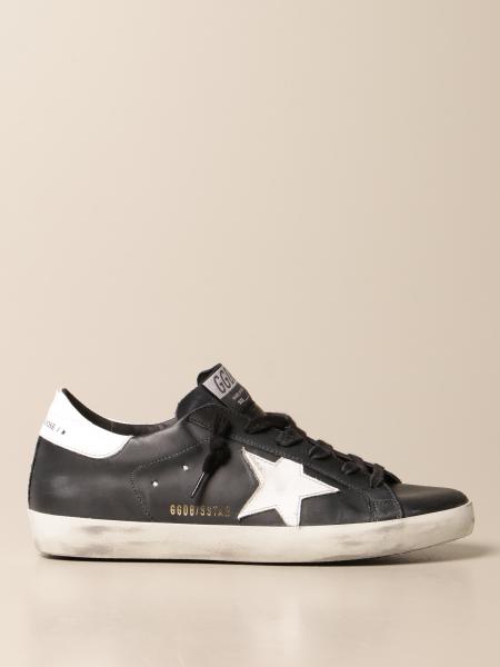 GOLDEN GOOSE: Superstar classic sneakers in leather - Black | Golden ...