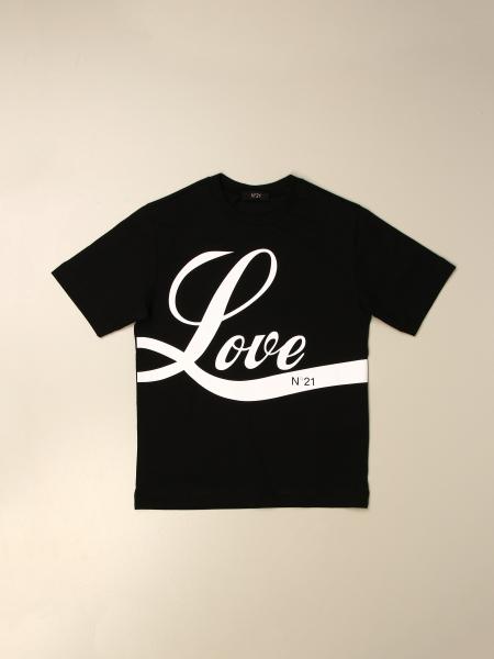N°21 棉质汗布T恤，印有“爱”字样