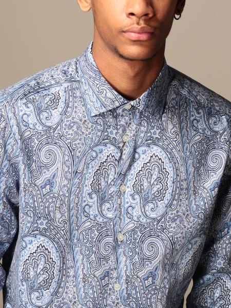 MENS MERC LONDON PAISLEY FASHION SHIRT STYLE YORK SKY BLUE