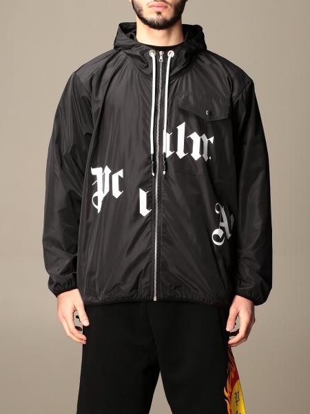 PALM ANGELS: nylon jacket logo print - Black | Palm Angels jacket PMEB010R21FAB001 online at GIGLIO.COM