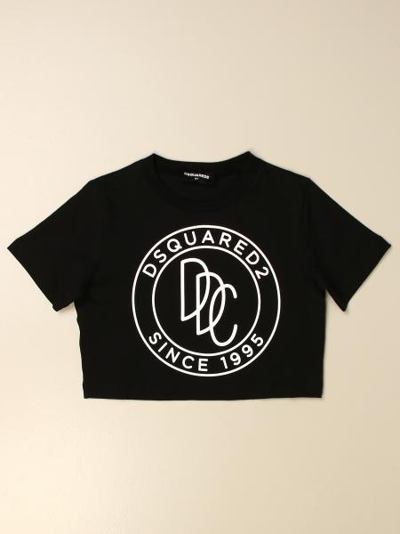 T-shirt cropped Dsquared2 Junior con logo