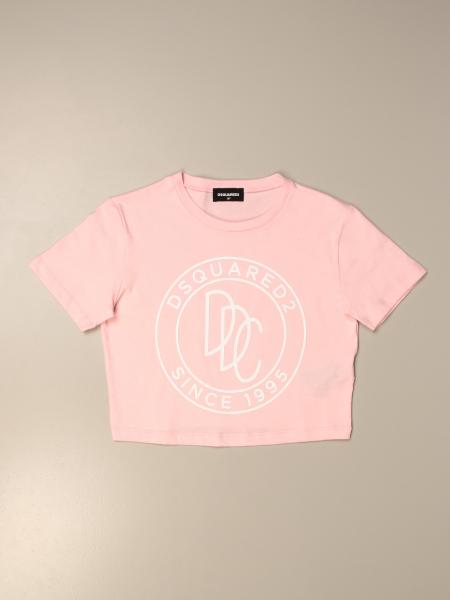T-shirt cropped Dsquared2 Junior con logo