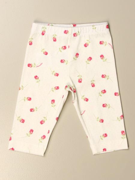 MONNALISA: leggings in floral patterned cotton - White | Monnalisa ...