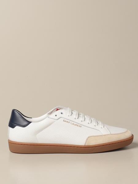 Saint Laurent SL/10 Court Classic Perforated & Smooth Leather Optic White  Low Top Sneakers - Sneak in Peace