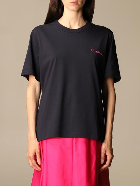 MARNI: Set of 3 cotton t-shirts with mini logo - Black | Marni t-shirt ...