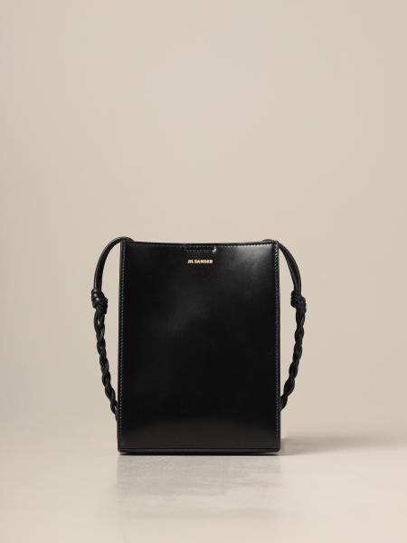 JIL SANDER: Tangle bag in brushed leather - Black | Jil Sander ...