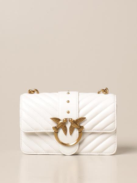 PINKO: Love Mini Icon Simply bag in quilted nappa - White | Crossbody ...