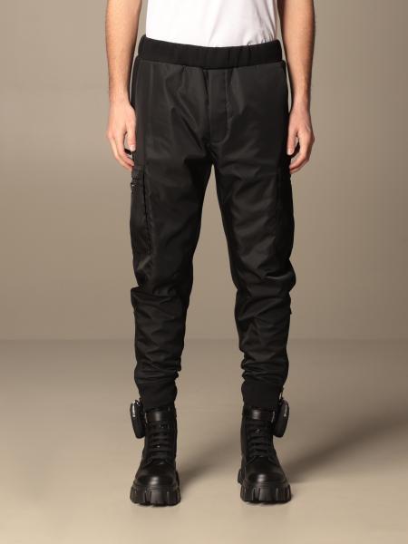 PRADA: jogging trousers in nylon and cotton gabardine - Black | Prada ...