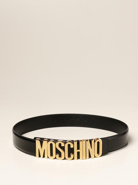 Moschino women's accessories: Moschino Couture patent leather belt with big logo
