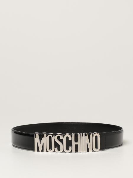 Moschino Couture patent leather belt with big logo