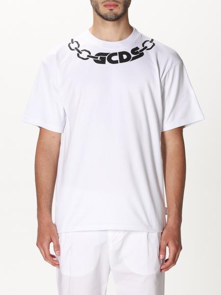 GCDS: cotton t-shirt with logo - White | Gcds t-shirt CC94M021050 ...