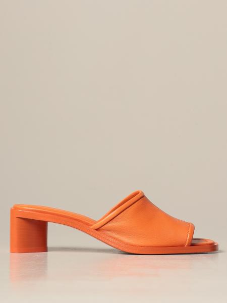 ACNE STUDIOS: leather sandal - Orange | Acne Studios heeled sandals ...