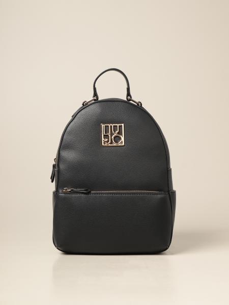 LIU JO: backpack in grained synthetic leather - Black | Liu Jo backpack ...