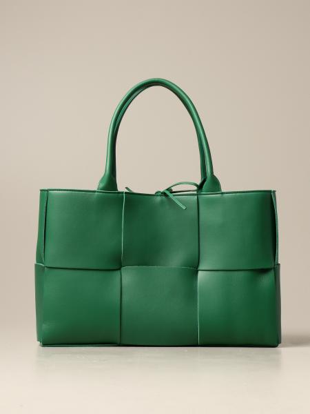 BOTTEGA VENETA: Arco Bag In Woven Nappa Leather - Green | Bottega ...