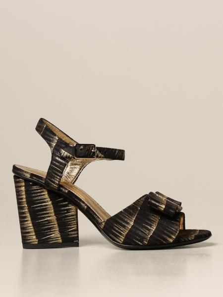 Salvatore Ferragamo Violet sandal in leather with laminated effect
