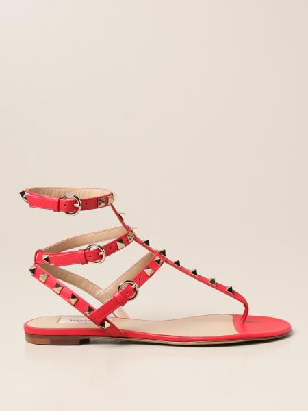 Valentino Garavani donna: Sandalo flat Rockstud Valentino Garavani in pelle