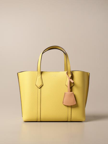 TORY BURCH: Perry bag in textured leather - Yellow | Tory Burch handbag  56249 online on 