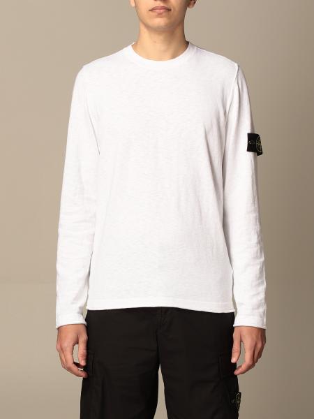 STONE ISLAND: basic sweater with logo - White | Stone Island sweater ...