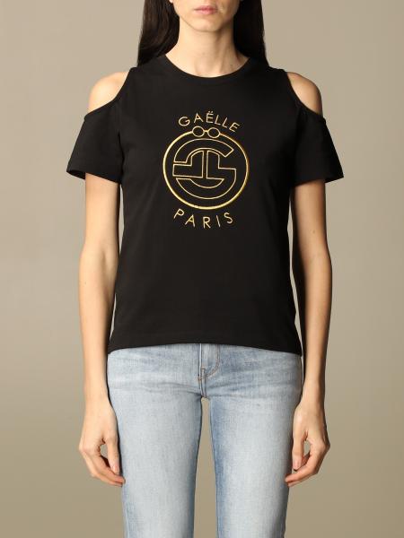 GAËLLE PARIS: GaËlle Paris T-shirt with big logo - Black | Gaëlle Paris ...