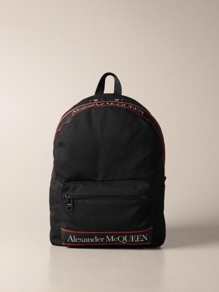 Alexander McQueen Logo 帆布双肩包