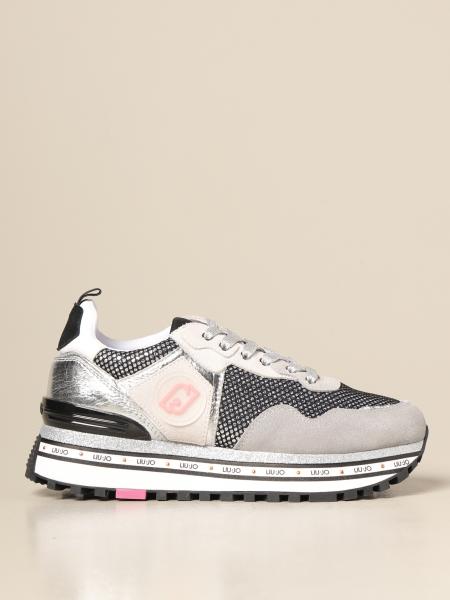 LIU JO: sneakers in micro mesh and lurex fabric - Grey | Liu Jo ...