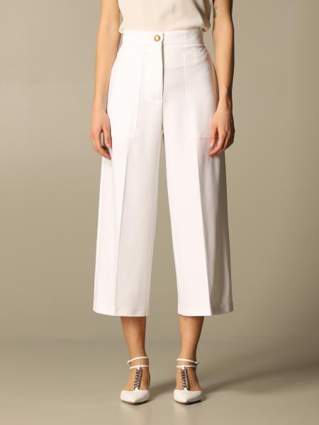 PINKO: wide high-waisted pants - White | Pinko pants 1G15SA-5872 online ...