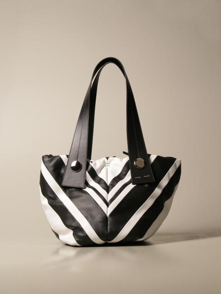 PROENZA SCHOULER Puffy Tobo bag in striped nappa Black Proenza Schouler handbag H01021 online at GIGLIO.COM