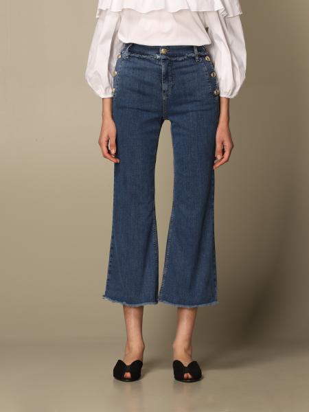 bijlage eetlust sieraden LIU JO: cropped jeans in denim - Blue | Liu Jo jeans UA1111D4506 online on  GIGLIO.COM