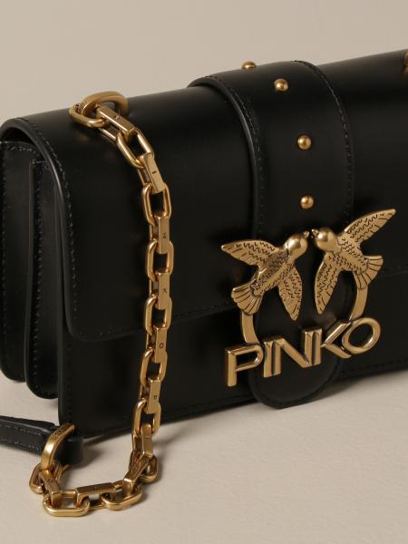 PINKO: Love mini Icon Simply bag in leather - Black | Crossbody Bags ...