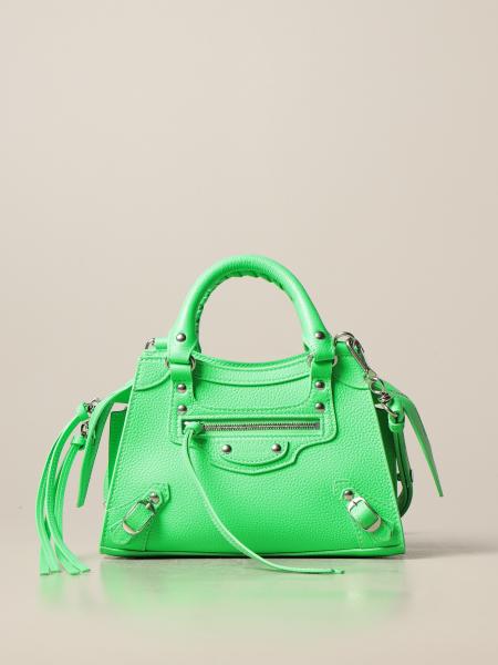 BALENCIAGA: Neo classic city mini bag in leather - Green  Balenciaga  crossbody bags 638524 15Y4Y online at
