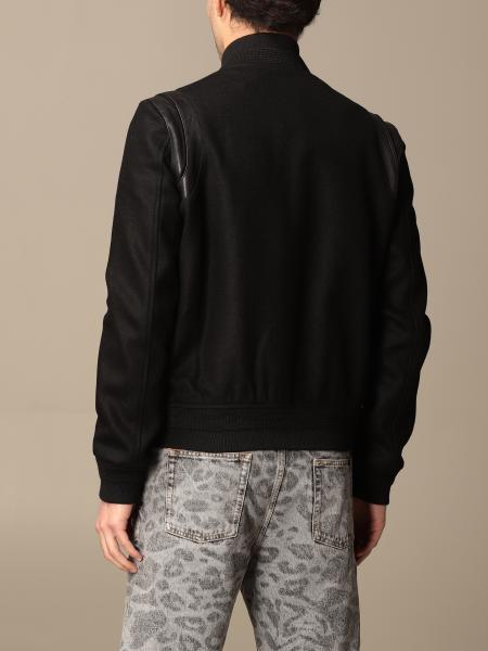 SAINT LAURENT: bomber jacket with leather details | Jacket Saint 