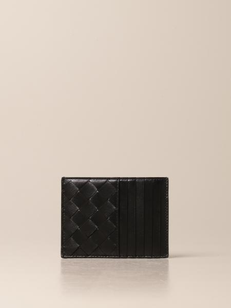 Bottega Veneta credit card holder in woven leather with zip