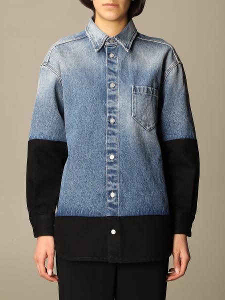 Mm6 Maison Margiela: Mm6 Maison Margiela bicolor denim shirt