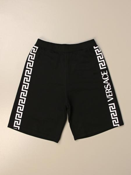 Young Versace Outlet: Versace Young jogging shorts with greek - Black ...