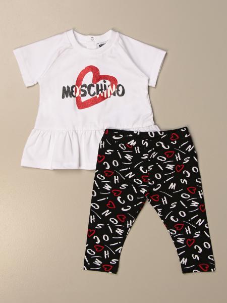 MOSCHINO BABY: t-shirt + leggings set in cotton with logo - Black ...