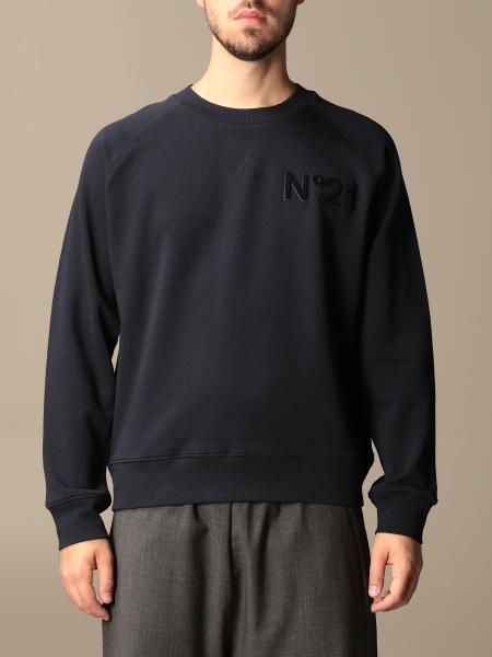 N° 21: N ° 21 crewneck sweatshirt in cotton with logo - Blue | N° 21