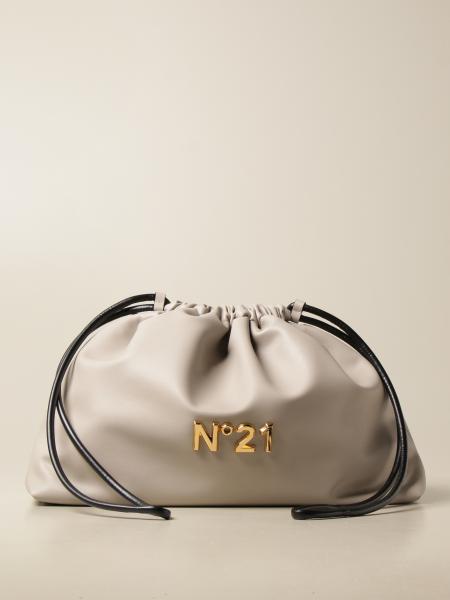 N° 21: Eva bag N°21 in leather with logo - Grey  N° 21 crossbody bags  21EBP0861ECO0 online at