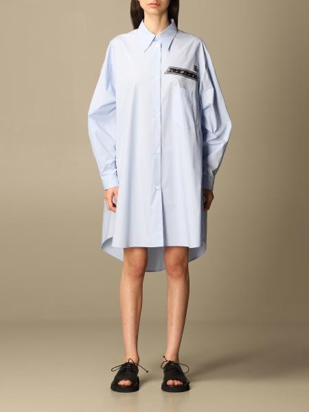 MM6 MAISON MARGIELA: over shirt dress - Sky Blue | Mm6 Maison