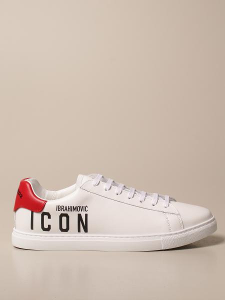 DSQUARED2: Icon Ibrahimovic x sneakers in leather with logo ...