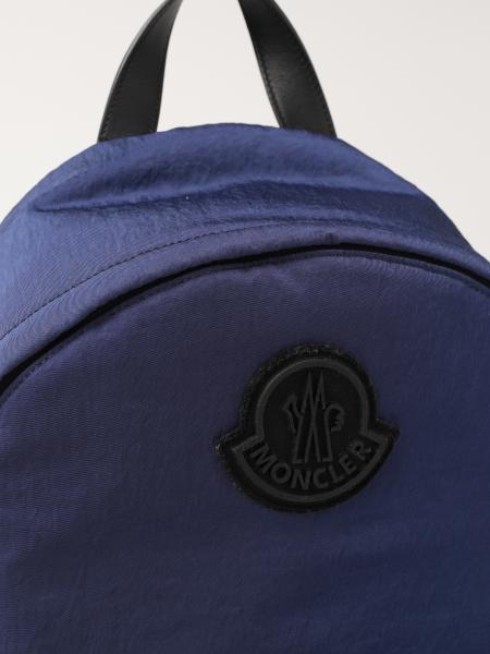 MONCLER: nylon backpack with logo - Blue | Backpack Moncler 