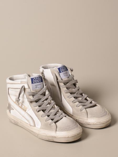 GOLDEN GOOSE: classic slide trainers in leather and suede - Ice ...