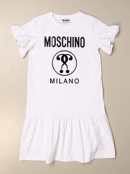 MOSCHINO KID: dress with logo - White | Moschino Kid dress HDV0AE LBA10 ...