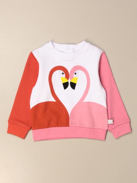 STELLA MCCARTNEY: cotton sweatshirt with flamingo print - White ...