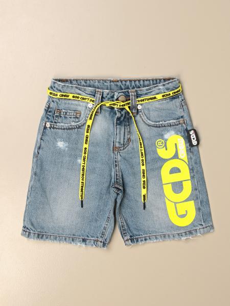 Gcds denim shorts with big logo