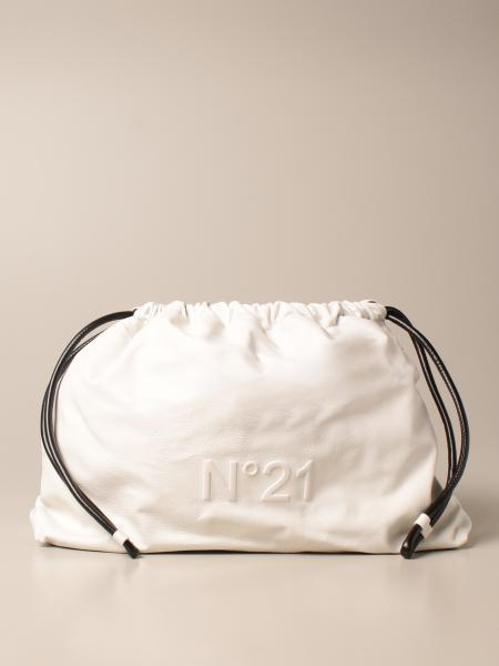 N° 21: Eva bag N°21 in leather with logo - Grey  N° 21 crossbody bags  21EBP0861ECO0 online at