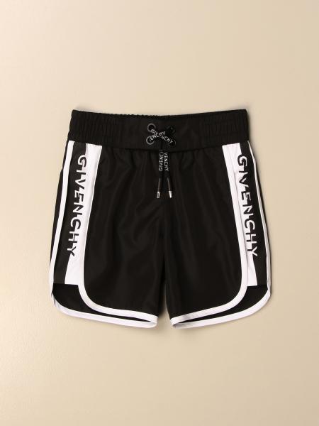 GIVENCHY: boxer swimsuit with logoed bands - Black | Givenchy swimsuit ...