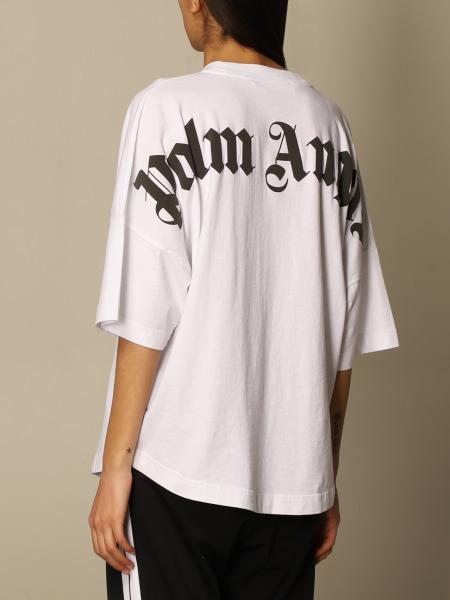 PALM ANGELS: over T-shirt with back logo - White | T-Shirt Palm Angels ...