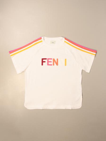 T-shirt Fendi in cotone con logo colorato