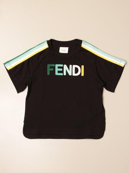 T-shirt Fendi in cotone con logo colorato
