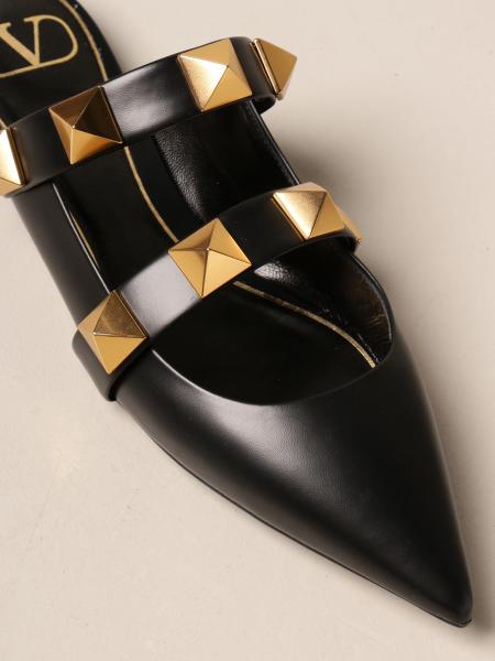 roman stud flat mule